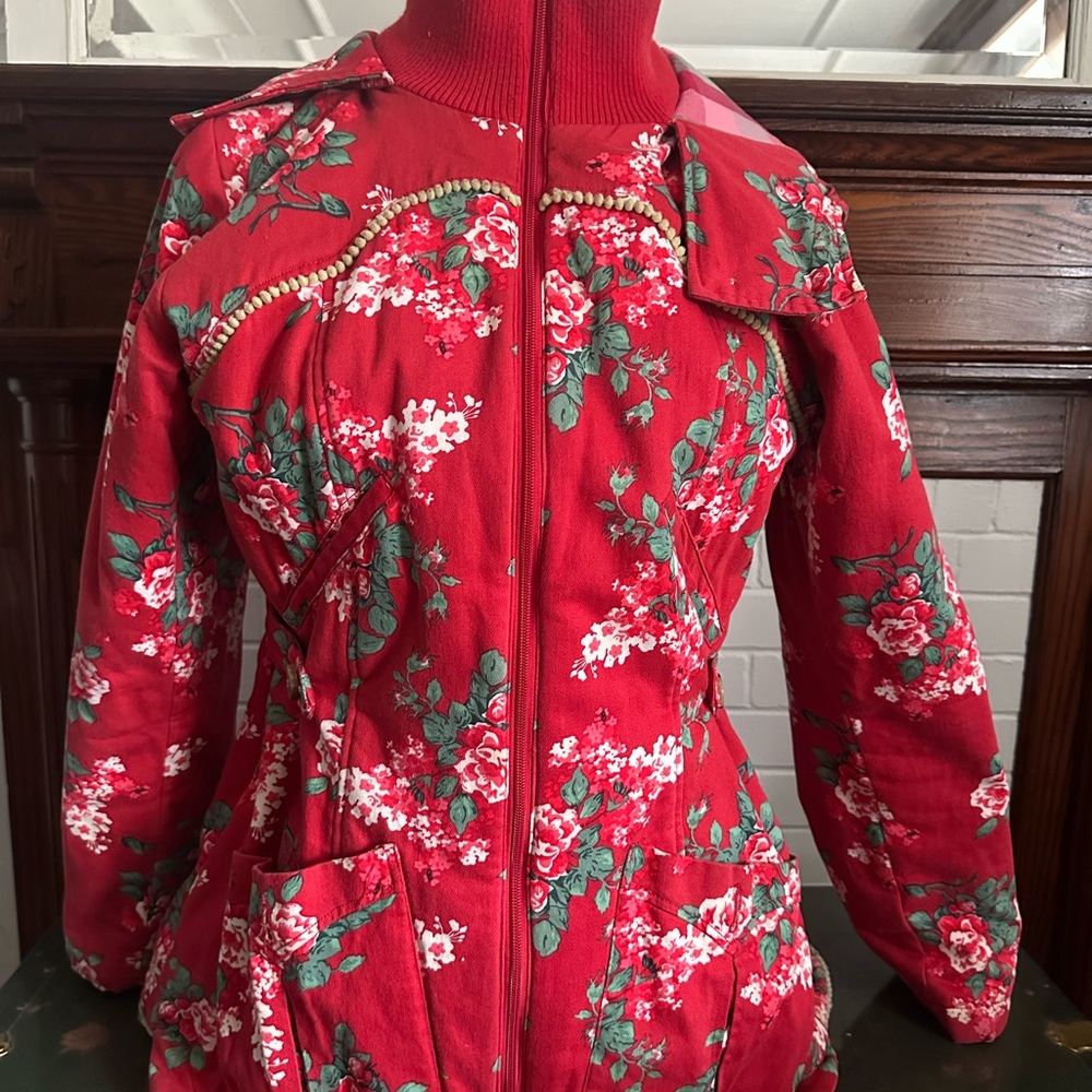 Floral Red Women's Jacket
